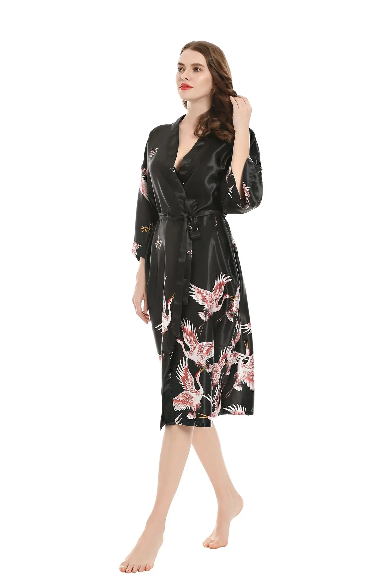 Robe longue sexy pour femmes avec poche, robe de mariée, robe de demoiselle d'honneur, peignoir en r