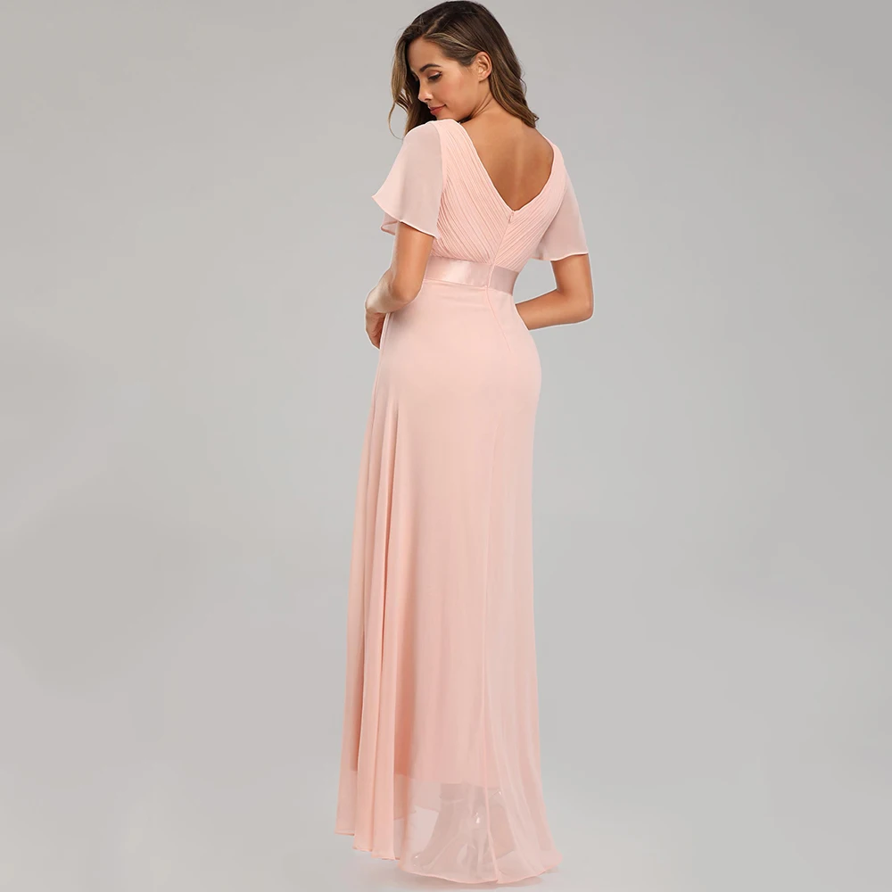Sexy rose en mousseline de soie tulle Maxi robe d'été femmes décontracté vintage longue demoiselle d