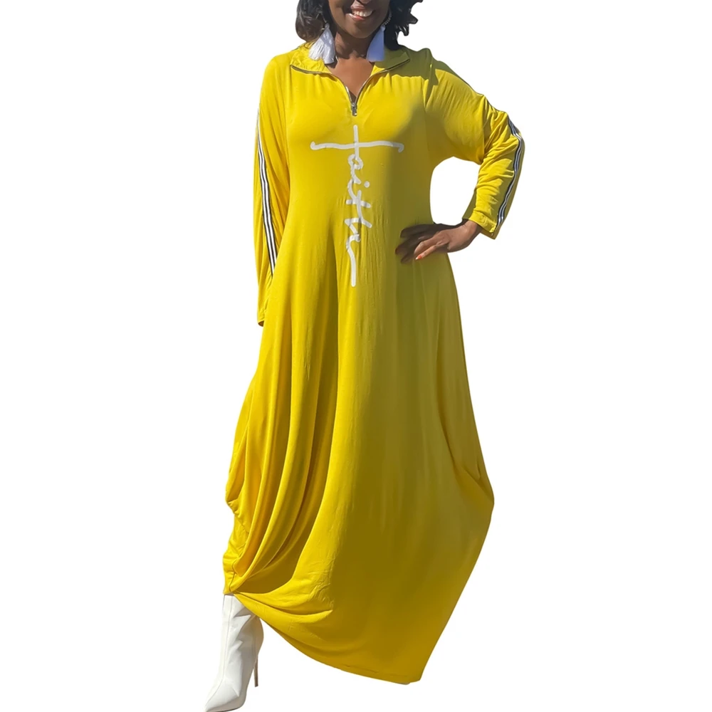 Grande Taille Femmes Vêtements L-5XL Casual Maxi Robe De Mode Imprimer Femmes Robes À Manches sulfAu