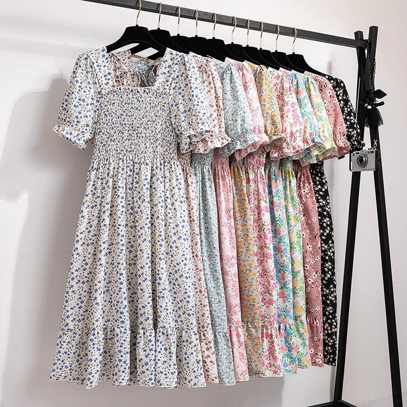 Robe d'été plissée en mousseline de soie pour femmes, tenue décontractée, plage, vacances, manches c