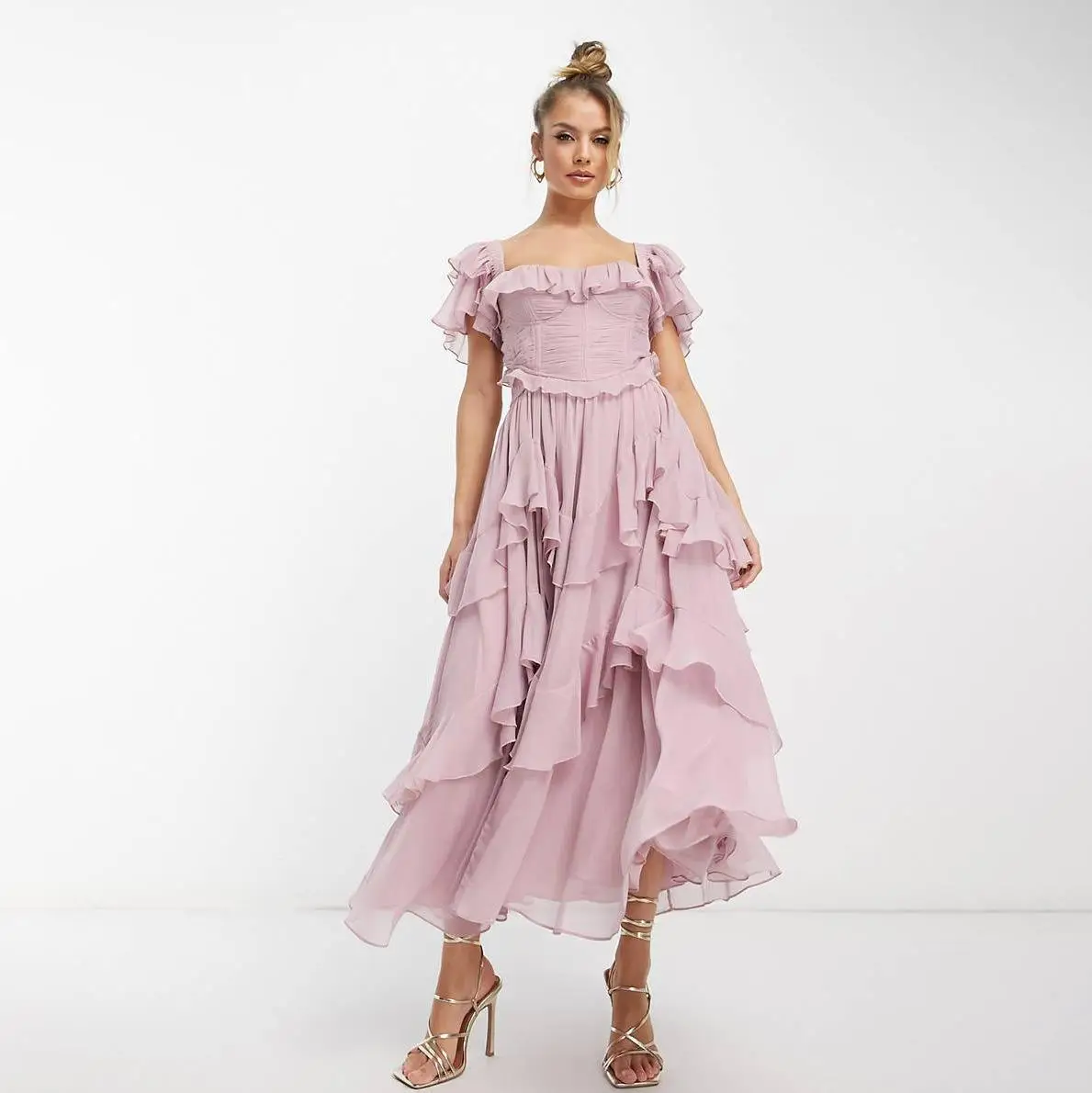 2025 nouveau Vintage vacances bord fleuri dos ouvert creux mode robe irrégulière décontracté femmes