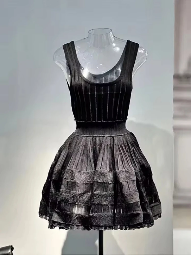 Robe élégante pour femme de marque de luxe parisienne, sexy, décontractée, pour soirée, sans manches