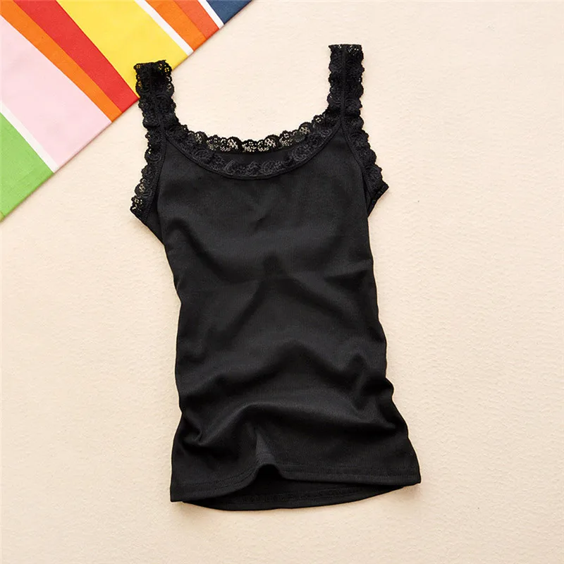 Été femmes sans manches débardeurs moulante tempérament Sexy dentelle Patchwork t-shirt gilet débard