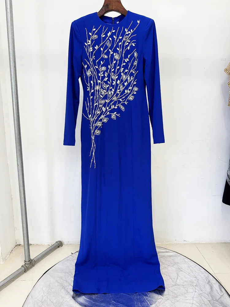 HIGH STREET Nouvelle Collection 2026 Robe Longue de Soirée Formelle pour Femme, Manches Longues, Orn