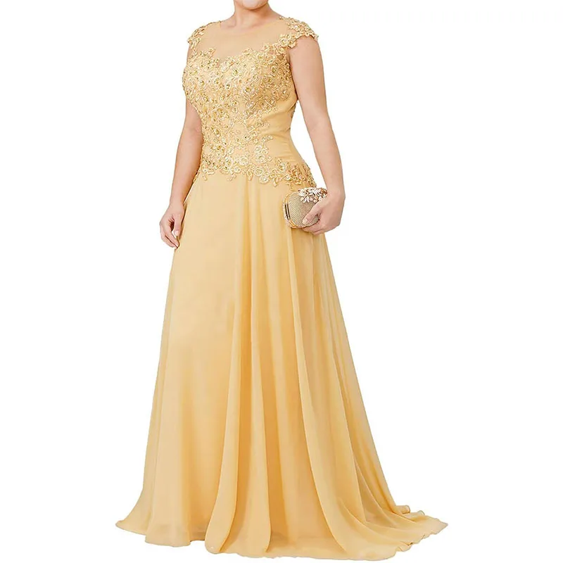 Robes mère de la mariée grande taille - Robes d'invitées de mariage formelles en mousseline de soie 