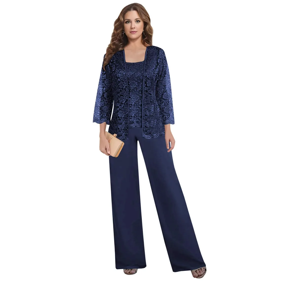 Robes d'invitées De mariage avec veste dentelle Applique robe De Festa Longo en mousseline De soie m