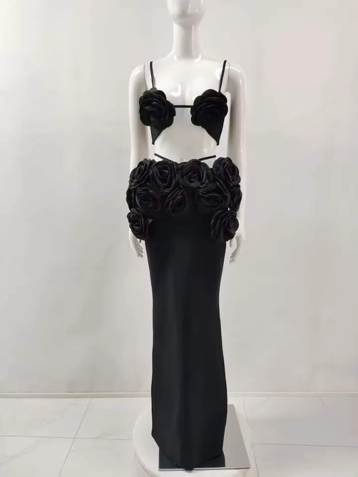 Robe longue à bandes pour femmes, couleur noir et blanc, Sexy, sans manches, col en v, moulante, 2 p