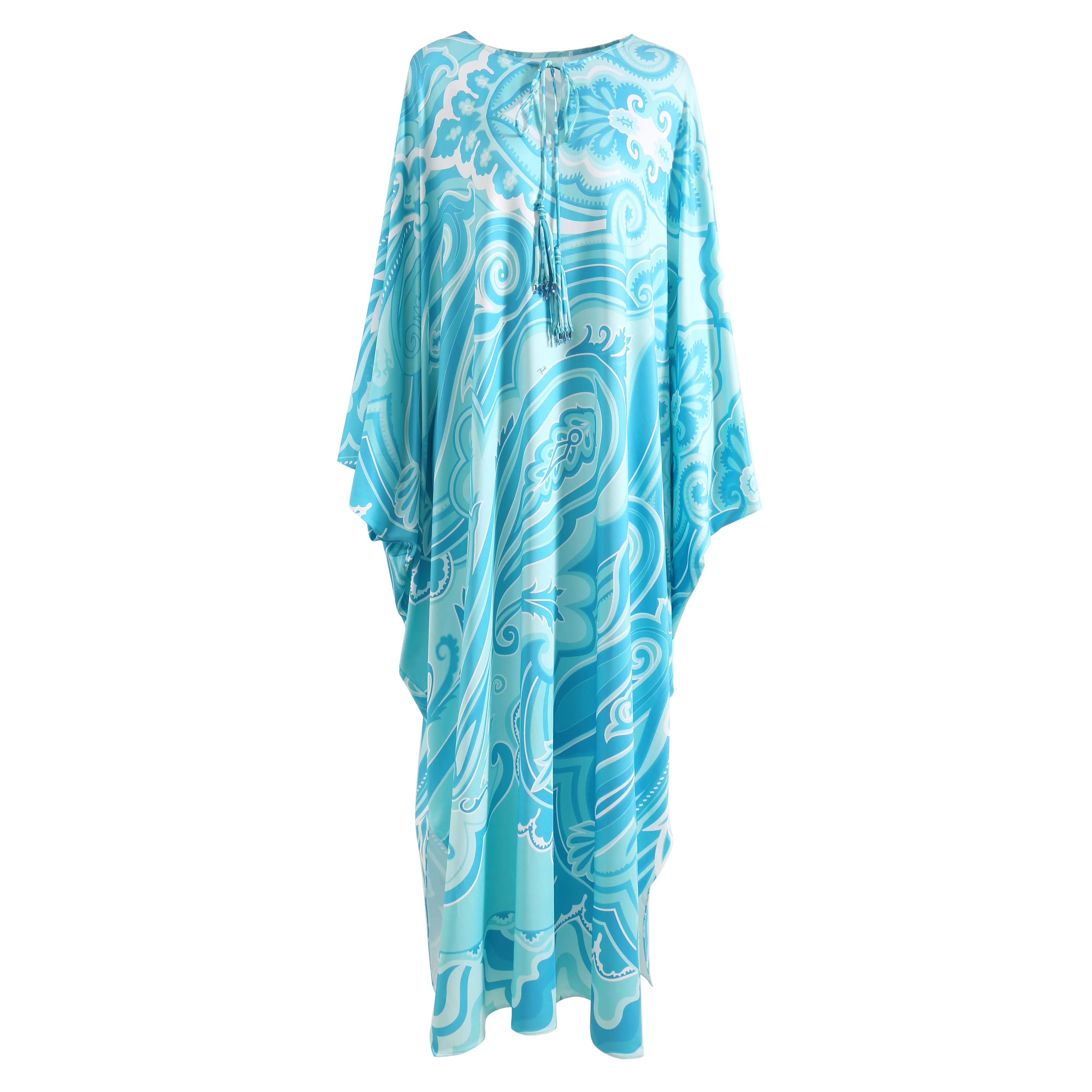 Mode 2024 printemps été nouveau Style bohême robes décontractées col rond manches chauve-souris rayé
