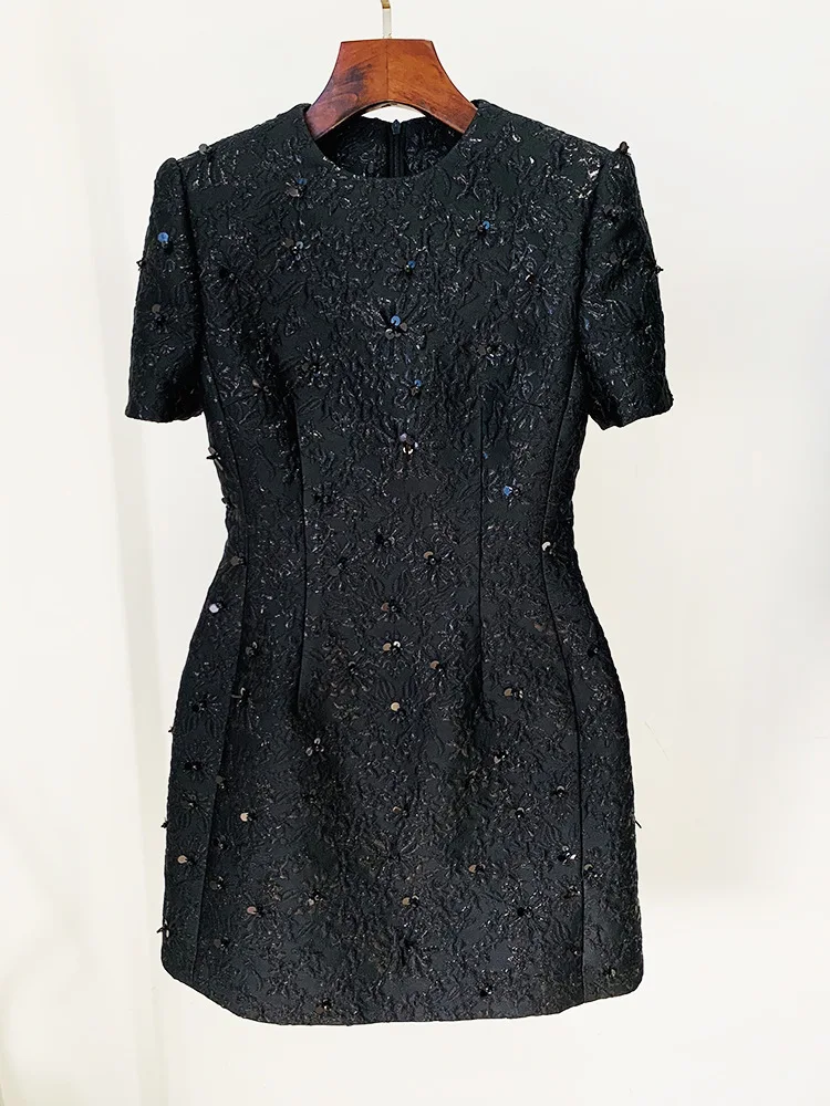 HIGH STREET Nouveauté 2026 Robe de créateur tendance et élégante pour femme, ornée de perles et de j