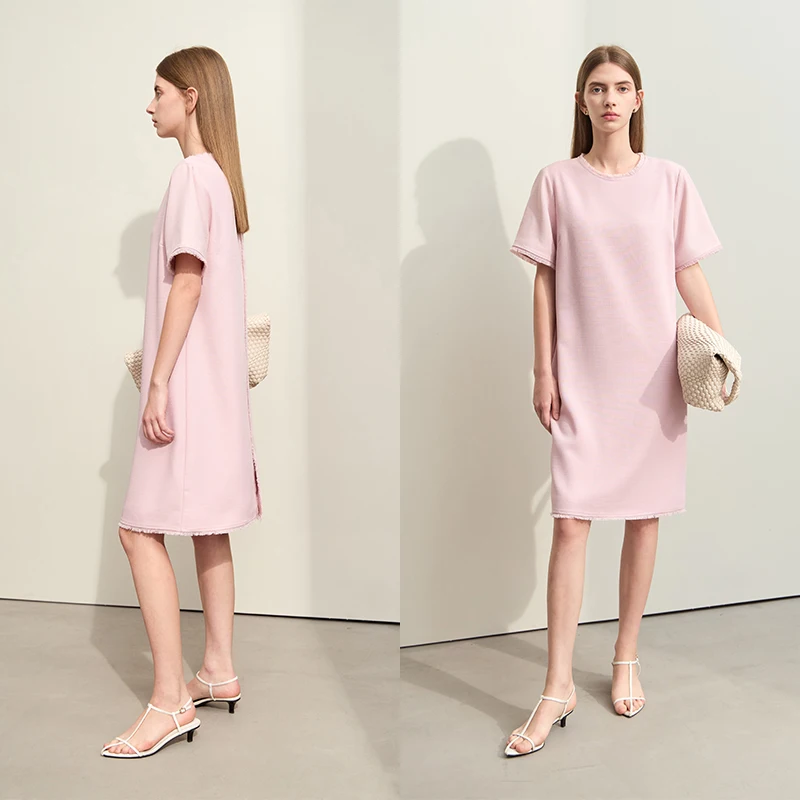 Robes minimalistes Amii pour femmes, nouvelle collection automne 2024, style luxe léger, à franges,
