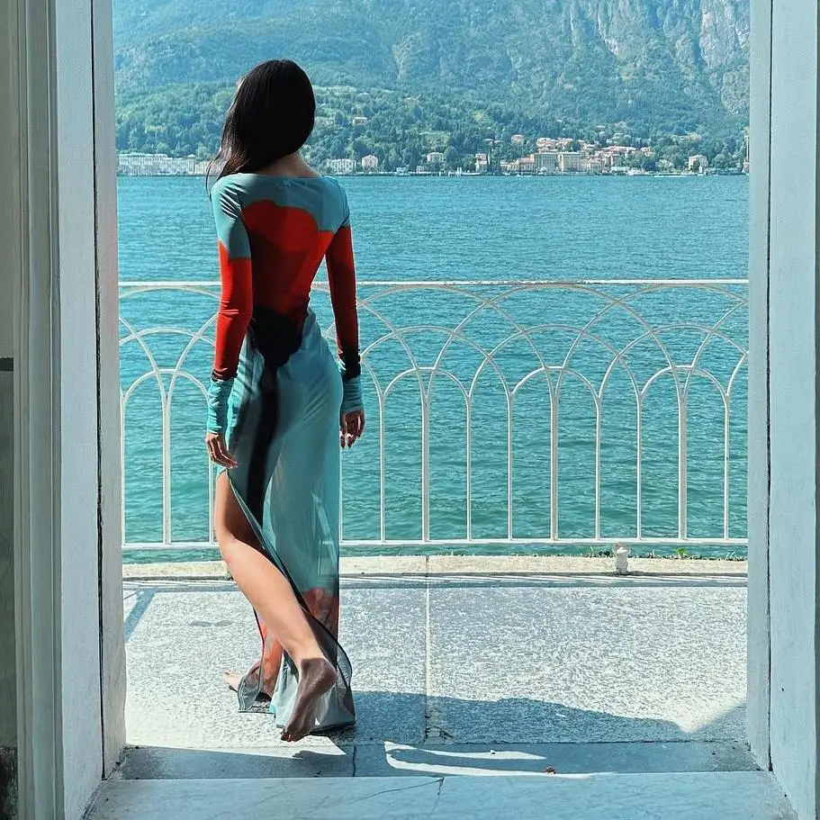 Yivorovy-Robe de plage longue à imprimé floral pour femme, coupe couvertes, maille transparente, man