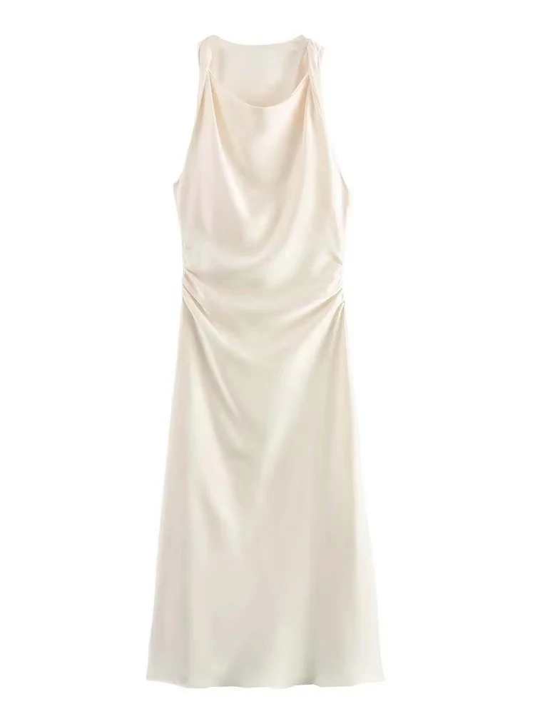 Robes longues en satin pour femmes 2026 – Robe midi d'été sexy pour femme, robe de soirée élégante s