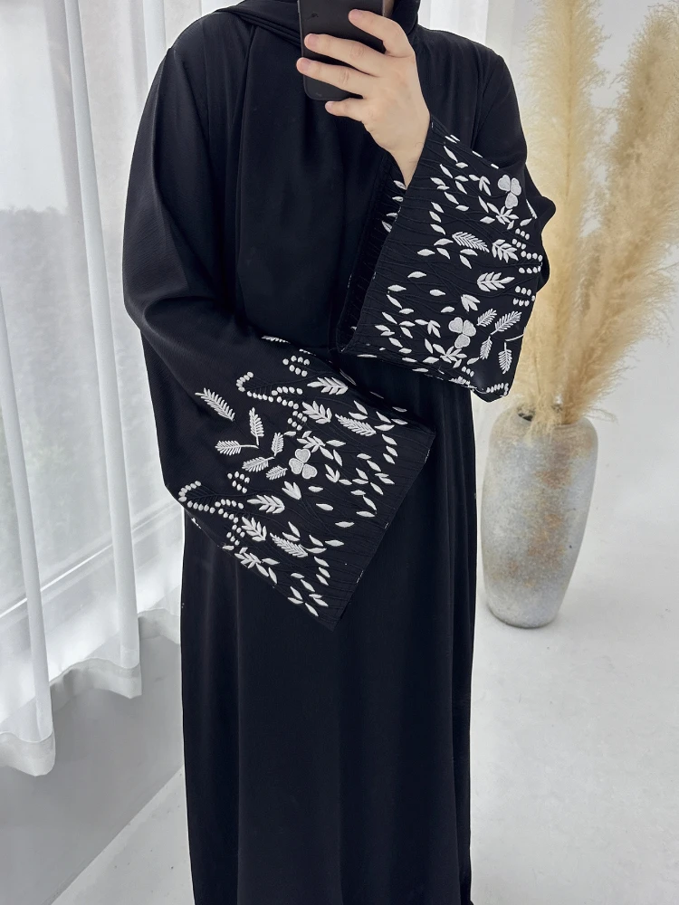 Abaya de broderie de Turquie pour les femmes, robe longue arabe musulmane, robe éducative, Ramadan,