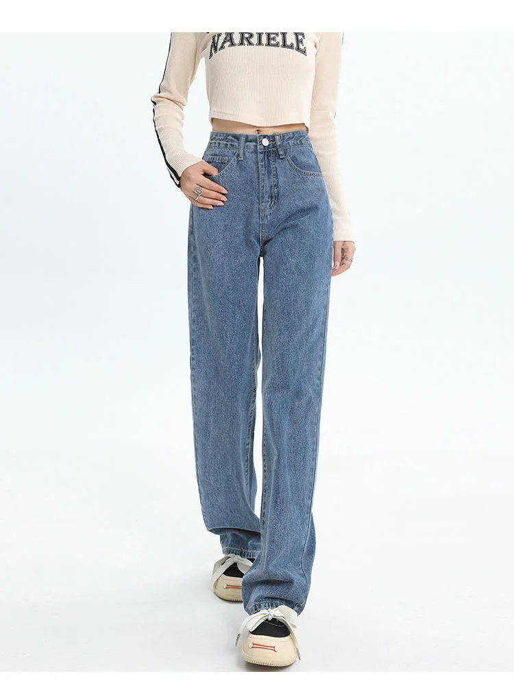 Nouveaux Styles d'automne et d'hiver adaptés à toutes les saisons, jean basique pour femmes, taille 