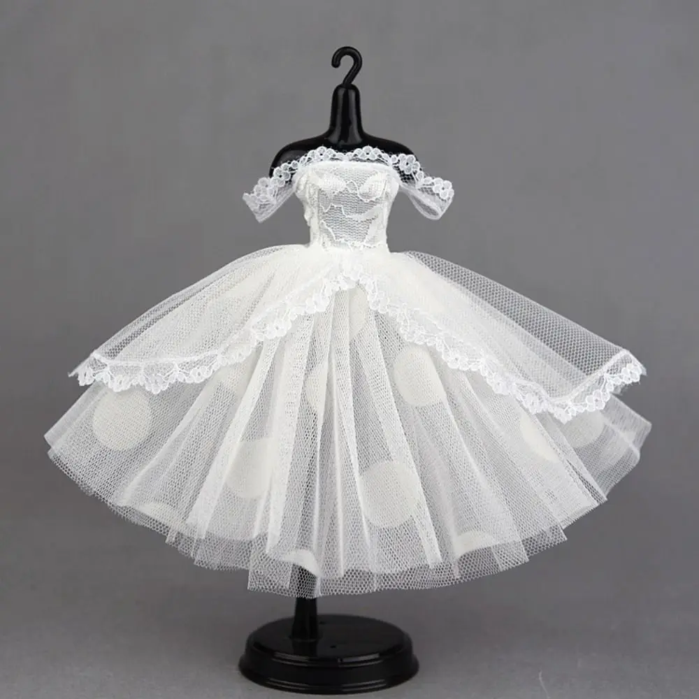 Robe de princesse noire à pois, Mini robe de poupée multicouche en dentelle, poupées BJD Blythe, rob