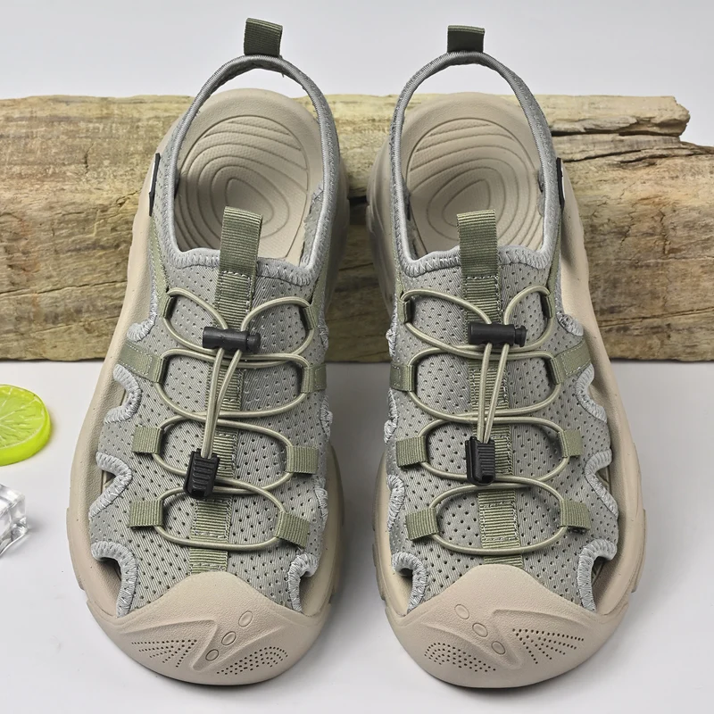 Sandales faites à la main hommes chaussures d'été respirantes homme en plein air hommes sandales ant