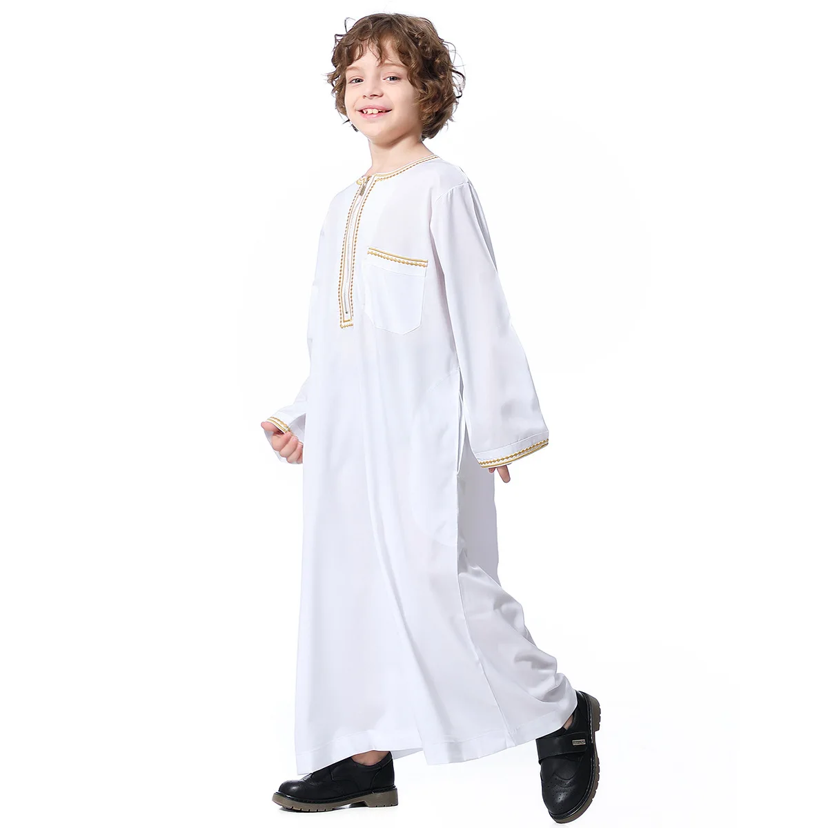 Robes longues brodées pour adolescents du Moyen-Orient, costumes culturels complets pour festivals, 