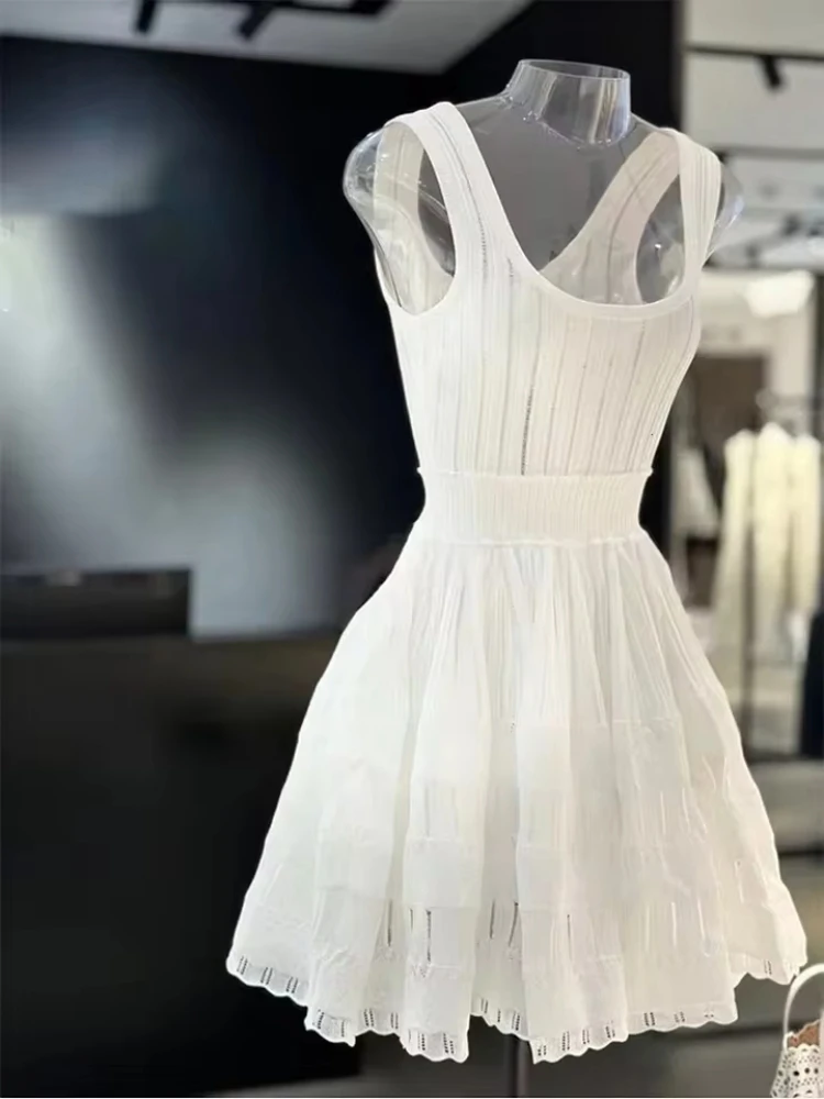 Robe élégante pour femme de marque de luxe parisienne, sexy, décontractée, pour soirée, sans manches