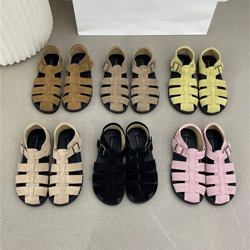 AIYUQI Sandales pour femmes 2026 Nouveauté Sandales romaines tressées évidées pour femmes Chaussures