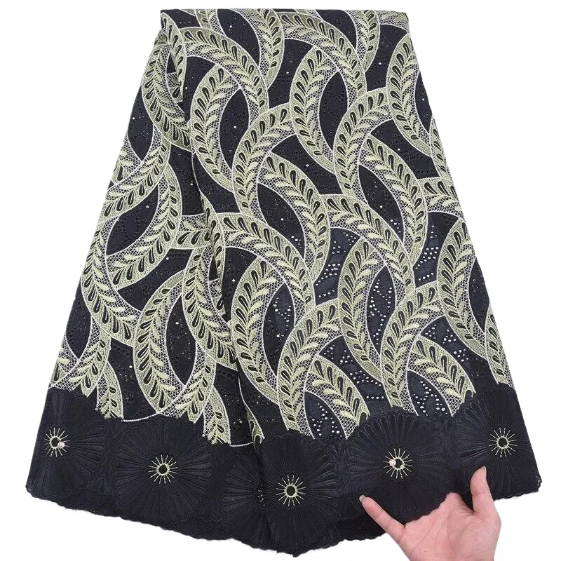 NigWin-Tissu Africain en Dentelle de Coton Suisse Tyys, Haute Qualité pour Robe de Soirée Française,