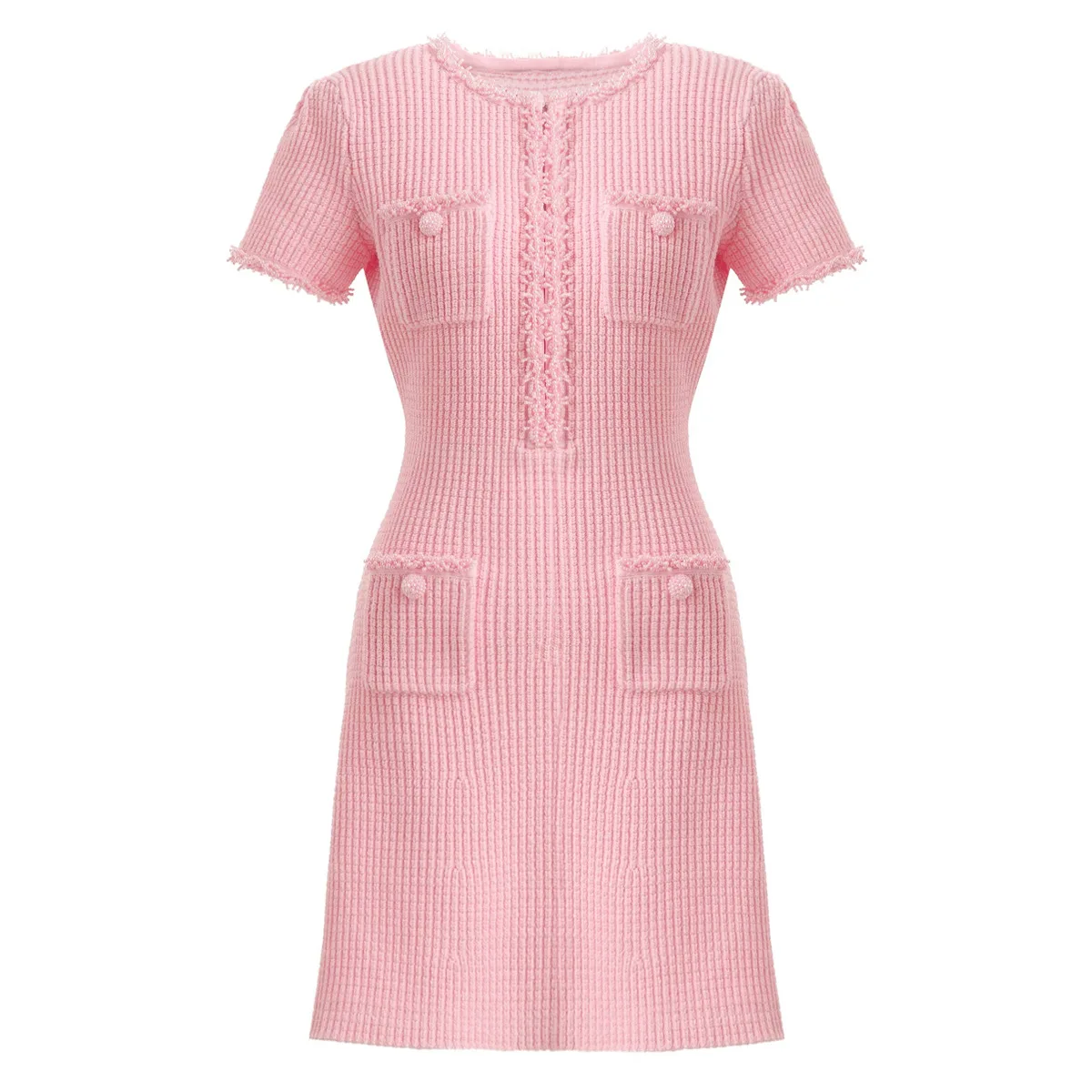 Robe trapèze tricotée pour femmes, haute qualité, nouvelle mode d'été européenne et américaine, perl