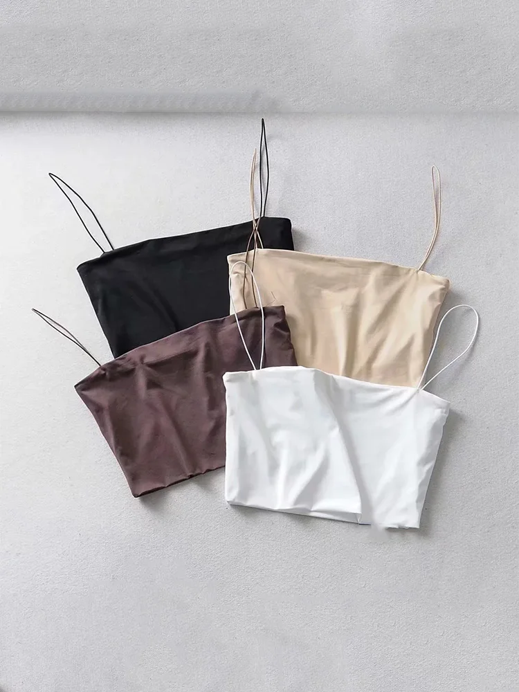 Haut court en coton élastique pour femmes, Camis Sexy, sans manches, débardeur court, Bar, été 2022