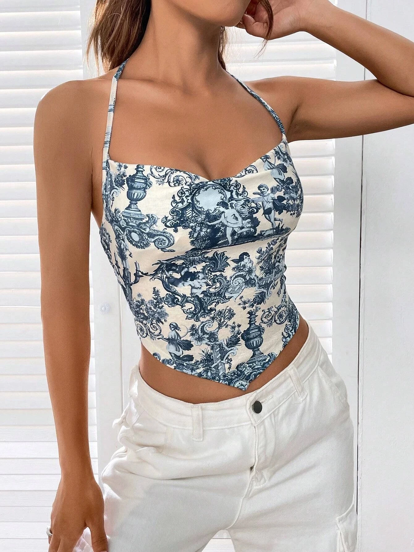 Femmes été Camisole culture hauts sans manches mince fronde T-shirt noir blanc bas réservoirs soutie