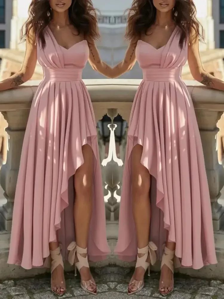 Robe de Soirée Sexy et Élégante Rouge pour Femme, Tenue de Cocktail Chic, Gala, Remise de Diplôme, L