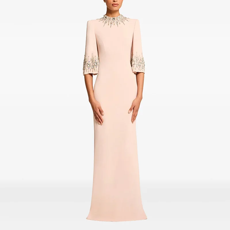 HIGH STREET Nouvelle Collection 2026 Robe Longue de Soirée Designer pour Femme, Ornée de Perles et d