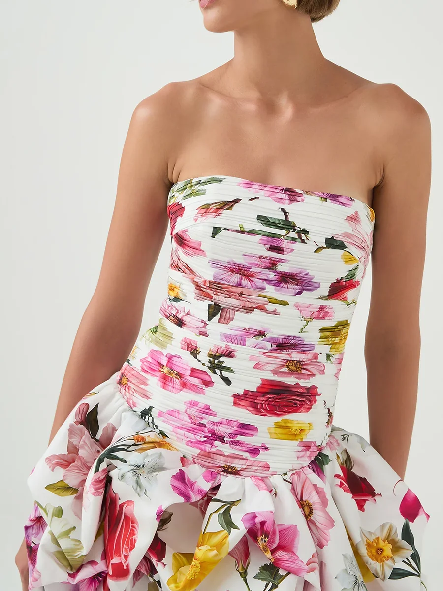 TWOTWINSTYLE – robe amincissante imprimée couleur pour femmes, sans bretelles, sans manches, taille