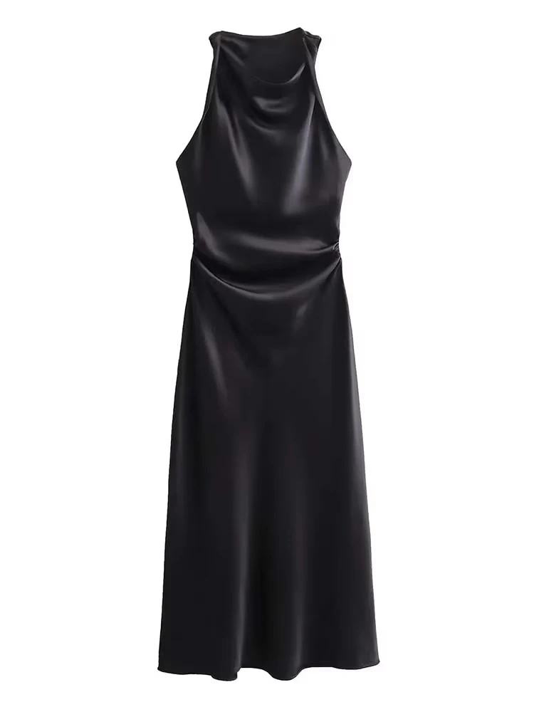 Robes longues en satin pour femmes 2026 – Robe midi d'été sexy pour femme, robe de soirée élégante s