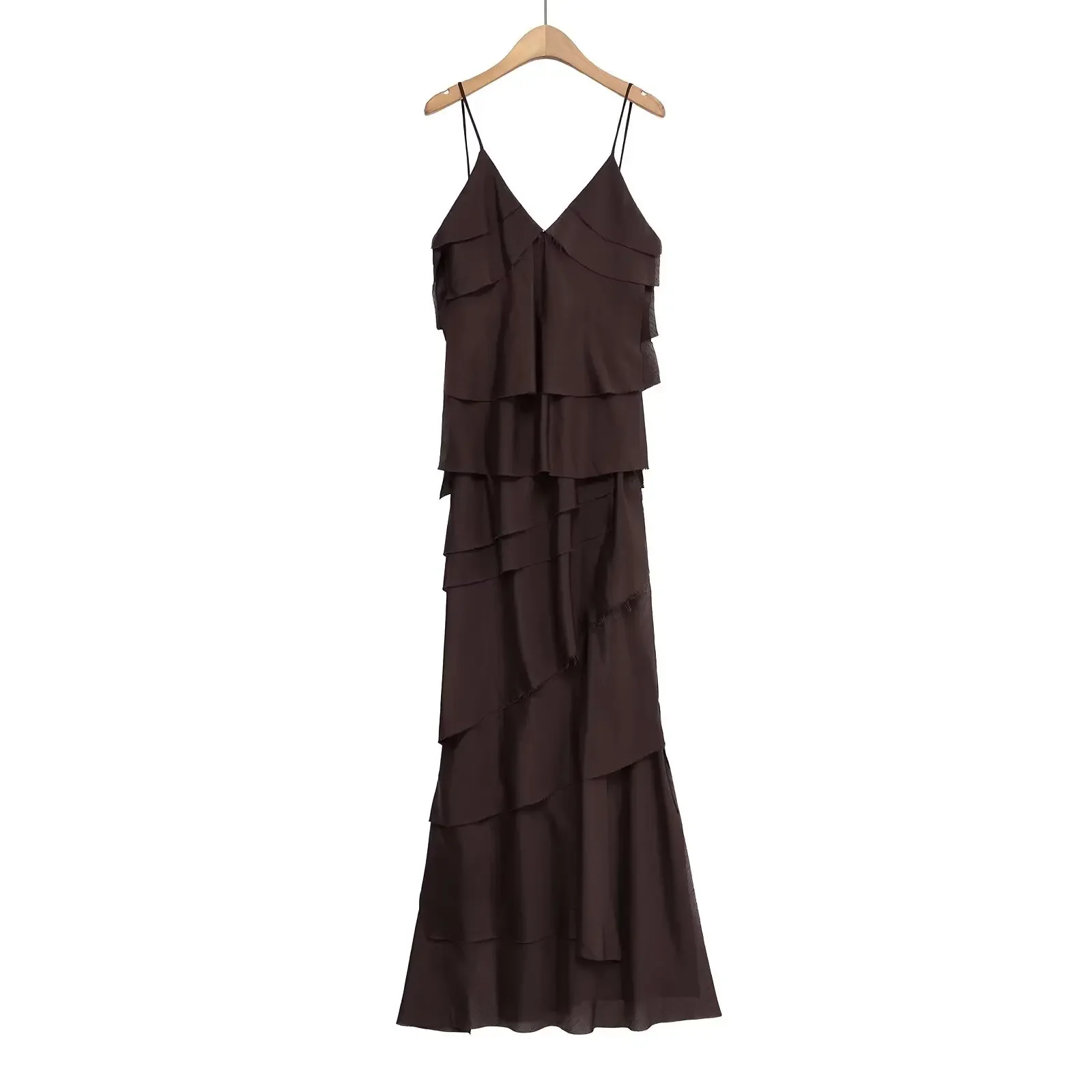 Nouveau 2025 femmes volants en mousseline de soie Maxi robe dos nu fendu Sexy Porm robe rouge longue