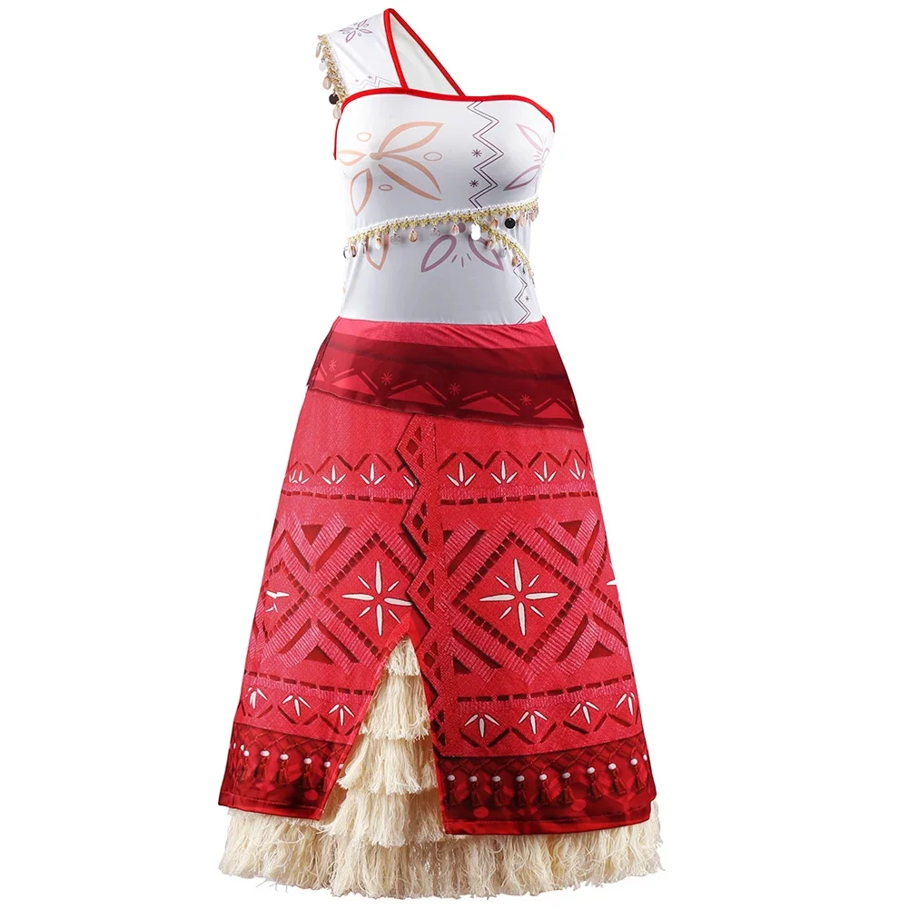 Robe d'aventure en mer pour femmes, tenue de cosplay Moana Vaiana avec collier, déguisement d'été po