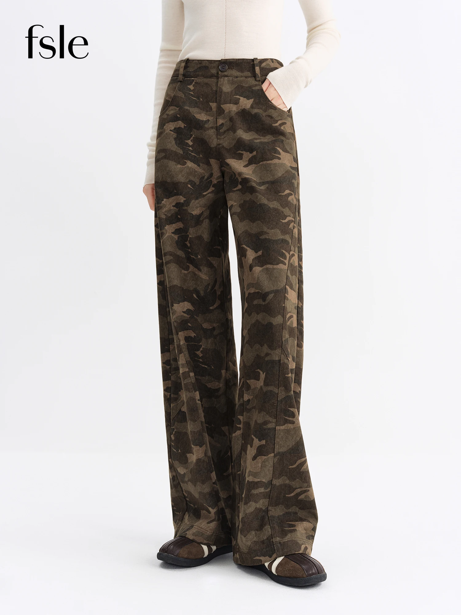 FSLE Nouveautés Jeans évasés pour femmes, imprimé léopard rétro, pantalon bootcut, style vintage Y2K