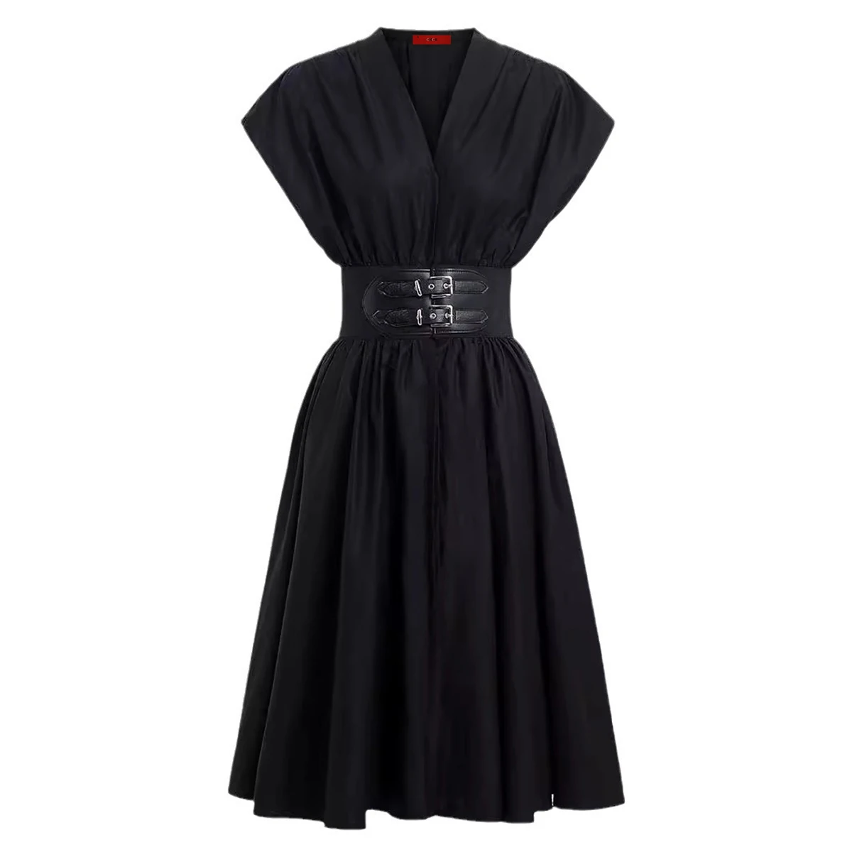 CHCH – robe longue pour femmes, col en v, sans manches, taille haute, Slim, noire, tenue de fête d'a