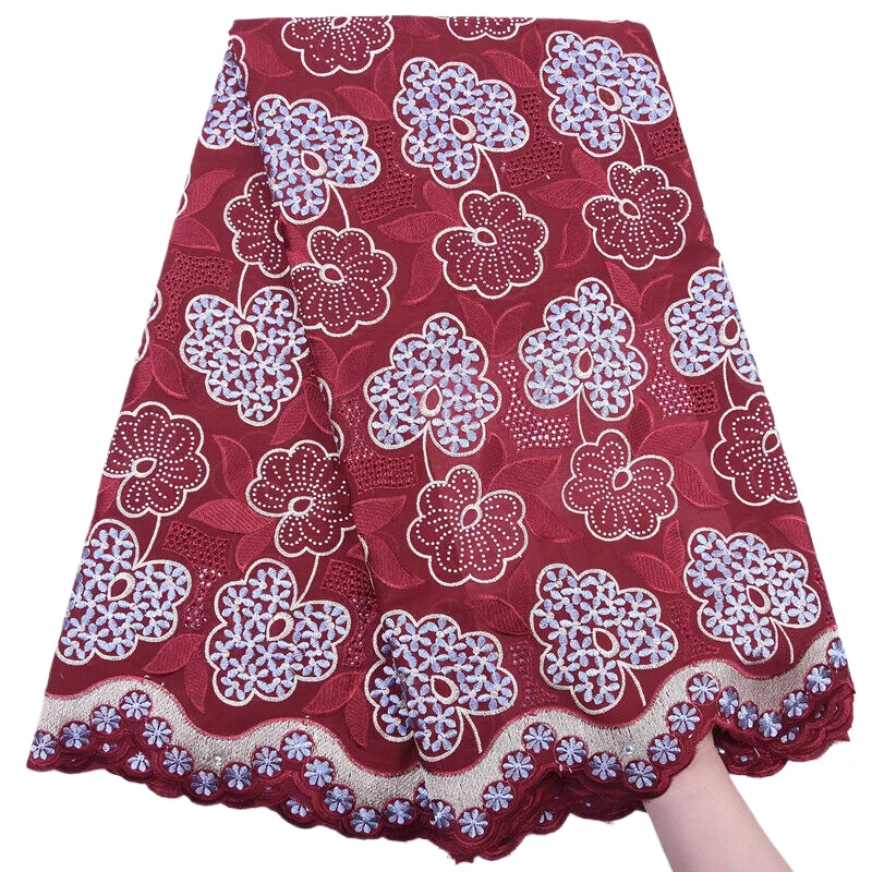 NigWin-Tissu Africain en Dentelle de Coton Suisse Tyys, Haute Qualité pour Robe de Soirée Française,