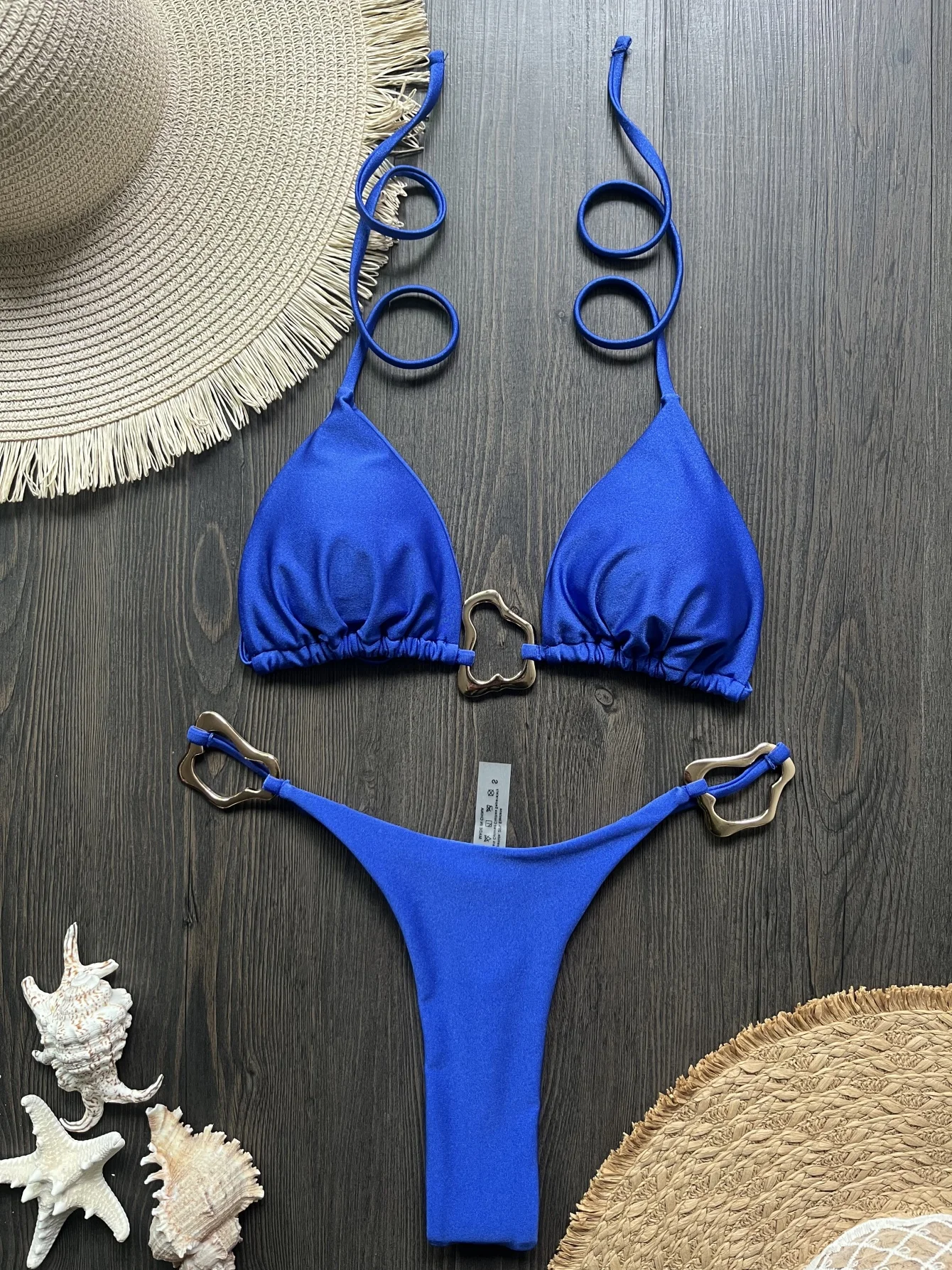 Micro bikini sexy à bretelles 2026 pour femme, maillot de bain uni, ensemble de bikinis string, tenu