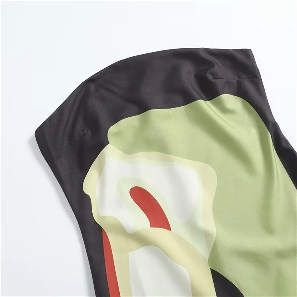 Robe longue imprimée, Sexy, sans bretelles, dos nu, mode femme, sans manches, épaules dénudées, Robe