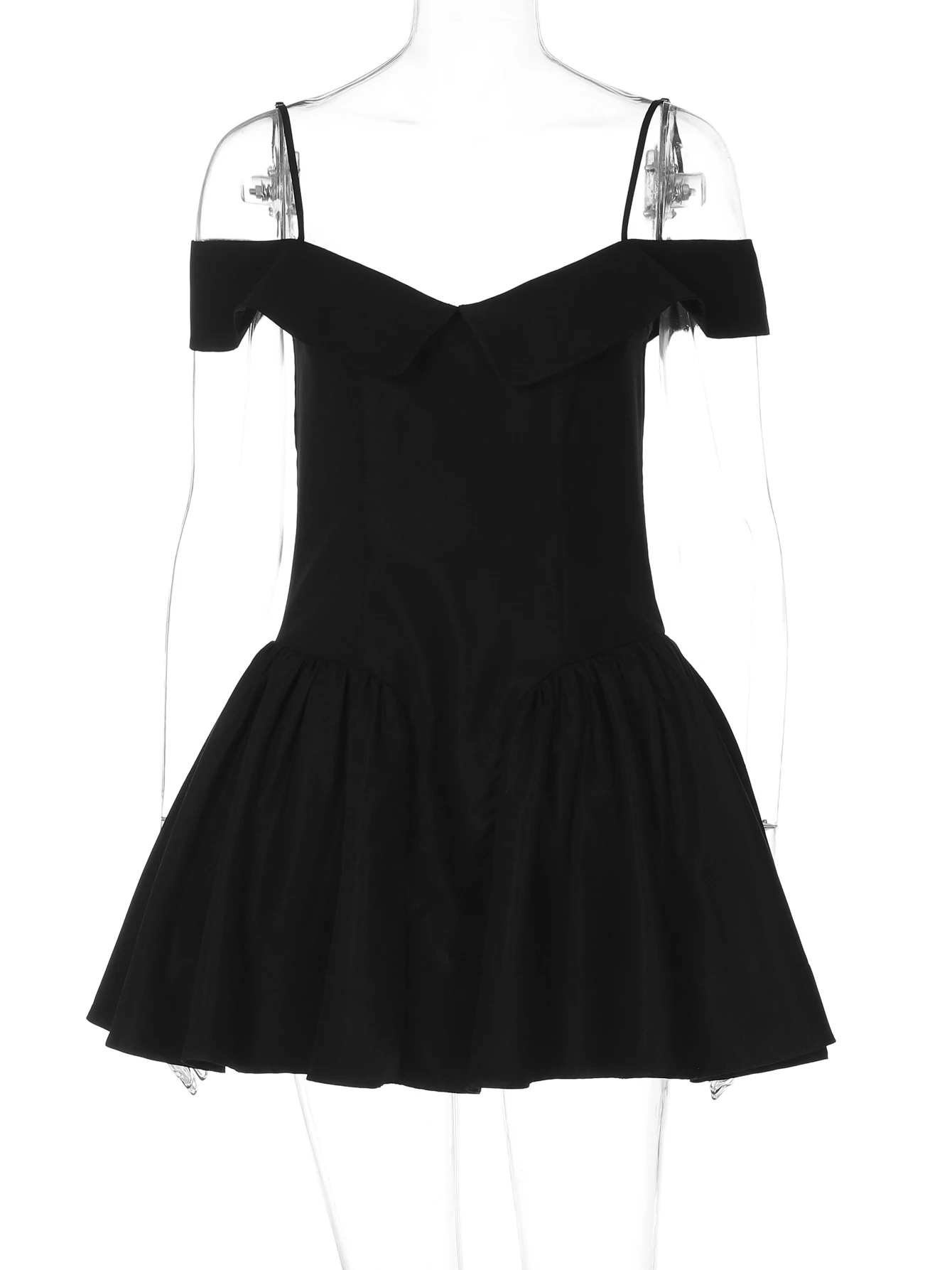 Robe Courte Épaules Dénudées et Dos Nu avec Fermeture Éclair, Style Bustier, pour Femme – Tenue Sexy