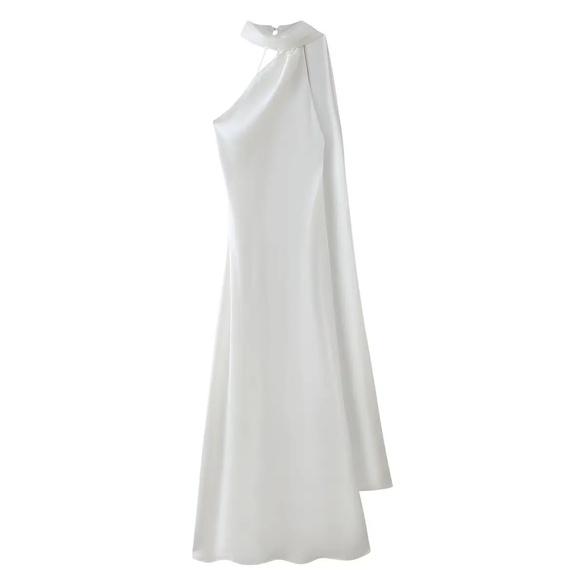 VEITCHE – robe longue en Satin de soie douce pour femmes, élégante, col licou, dos nu, sans manches,