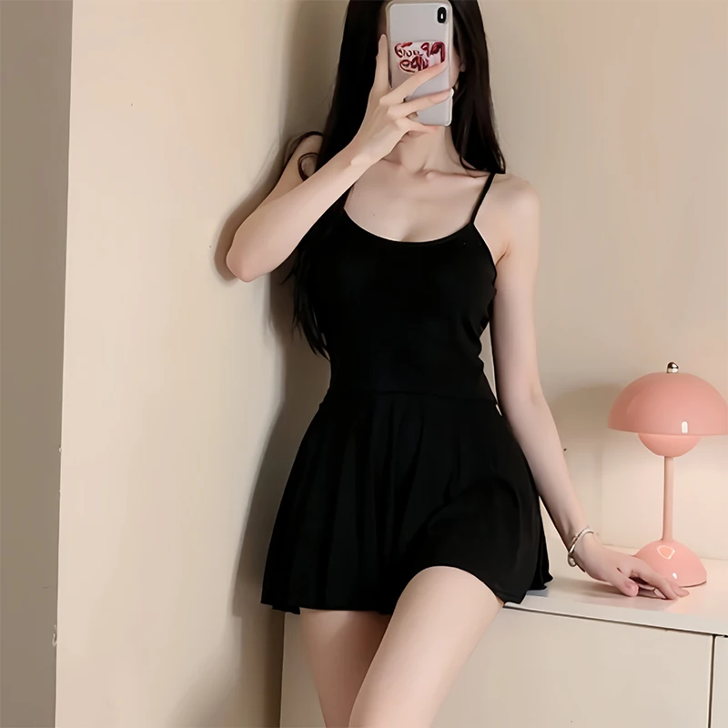 Femmes Sexy licou dos nu mince col en v Mini robe lisse Allure plissée Micro MINI robe mode uniforme