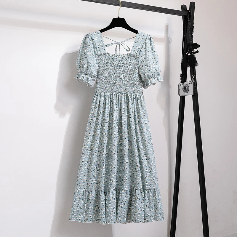 Robe d'été plissée en mousseline de soie pour femmes, tenue décontractée, plage, vacances, manches c