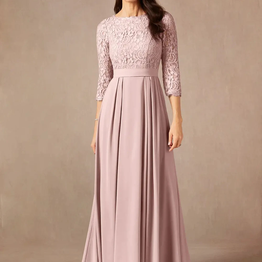 Robe de soirée élégante en satin rose sirène drapée, à épaules dénudées, ornée de strass, pour mère 