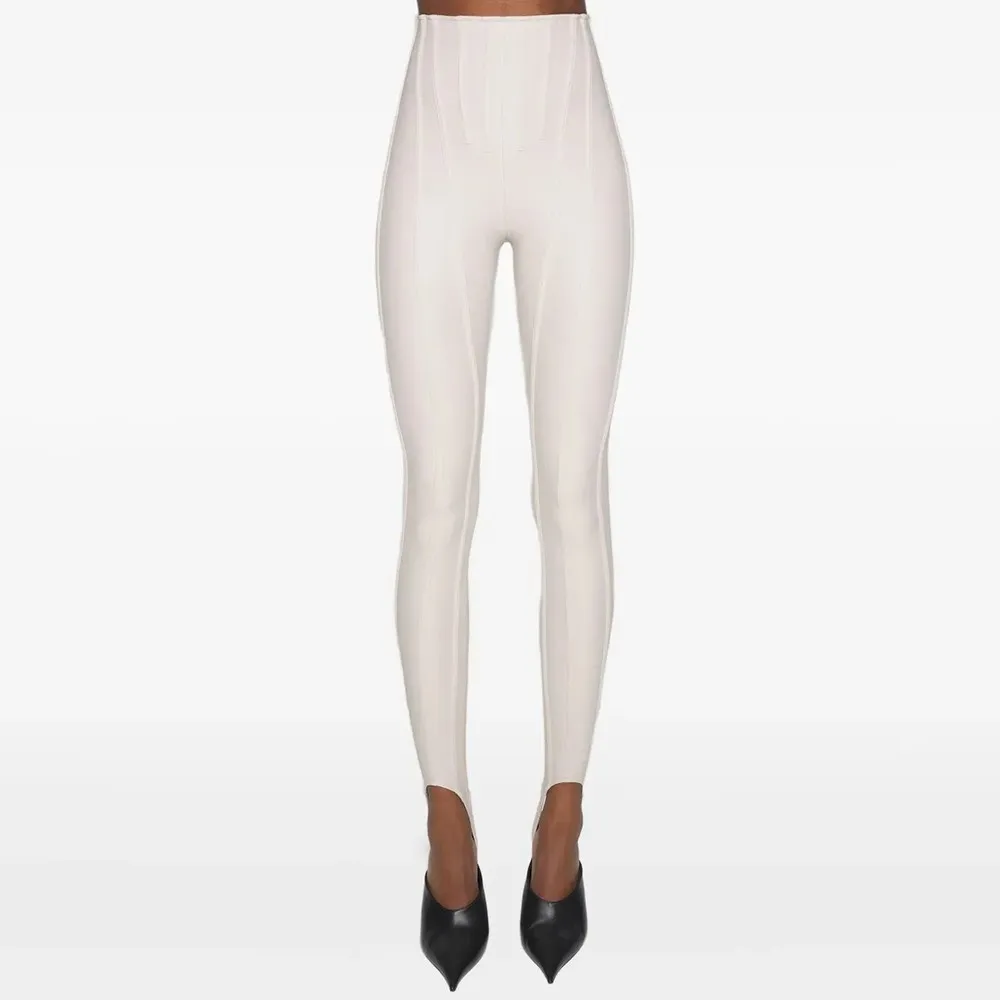 TWOTWINSTYLE solide épissé plis Chic pantalon femme taille haute minceur Streetwear minimaliste femm