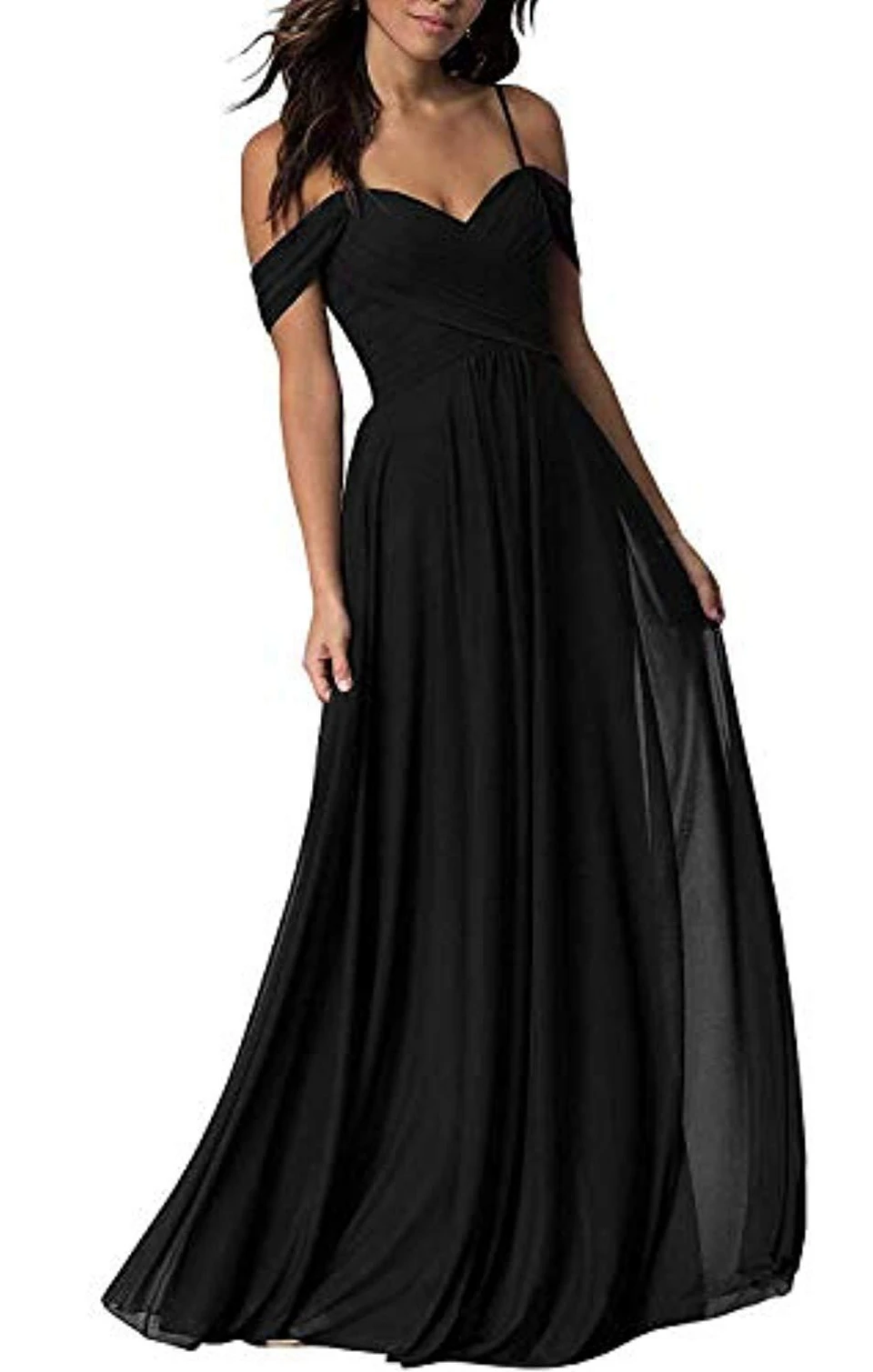 Robe élégante violette 2026 pour femme, idéale pour mariage ou soirée, avec bretelles spaghetti et d