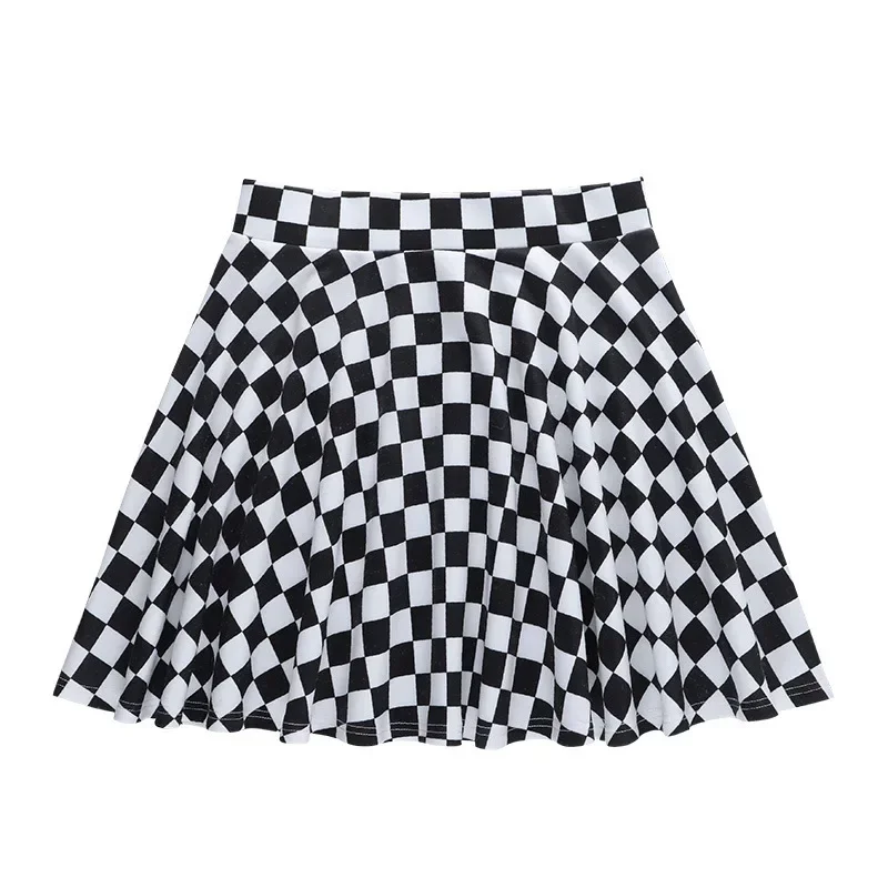 Jupe Sexy taille haute en été, gothique, Y2k, Harajuku, fille foncée, contraste, couture à carreaux