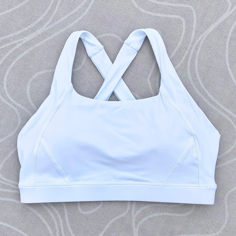 Soutien-gorge de Fitness pour femmes, couleur unie, serré, entraînement complet, dos croisé, sous-vê