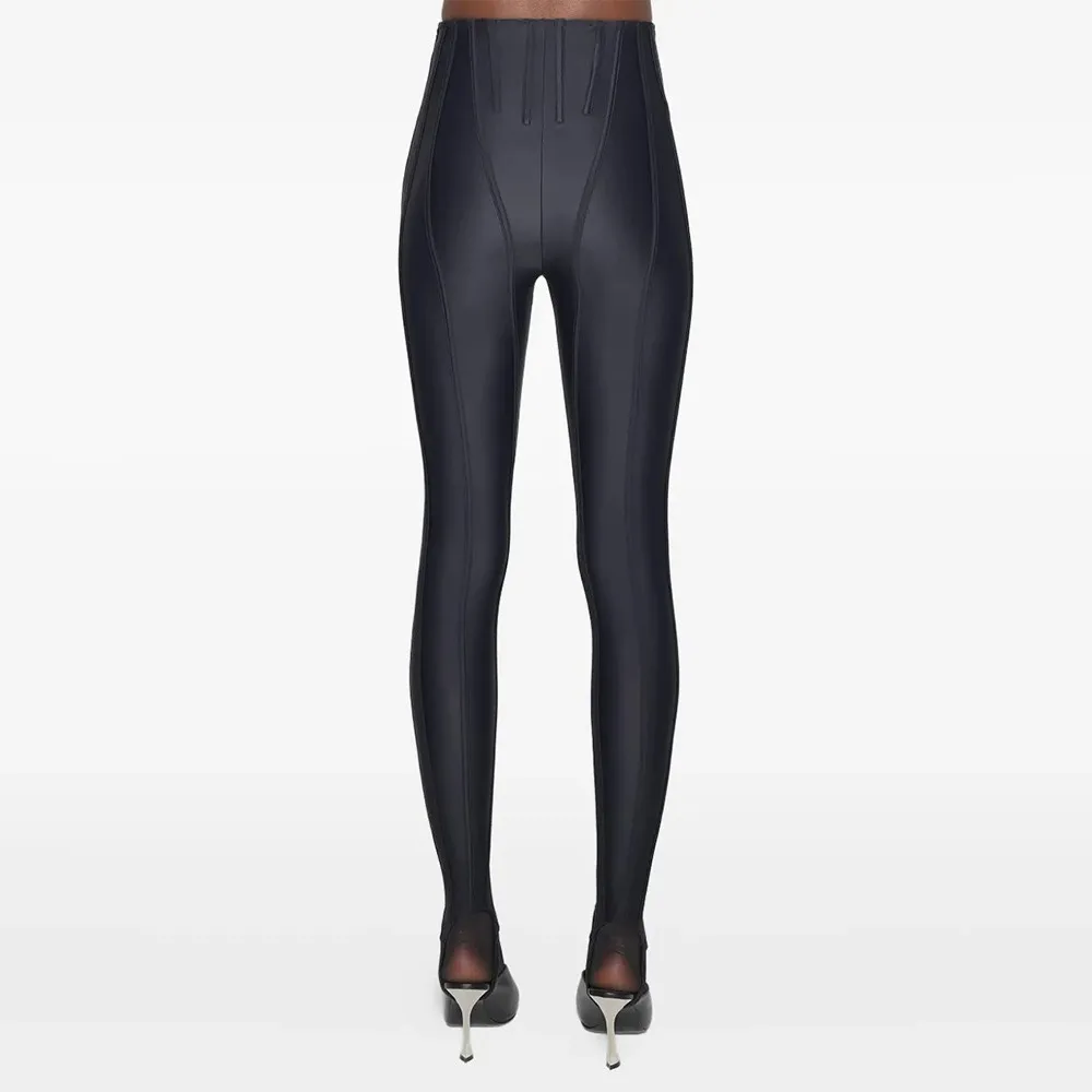TWOTWINSTYLE solide épissé plis Chic pantalon femme taille haute minceur Streetwear minimaliste femm