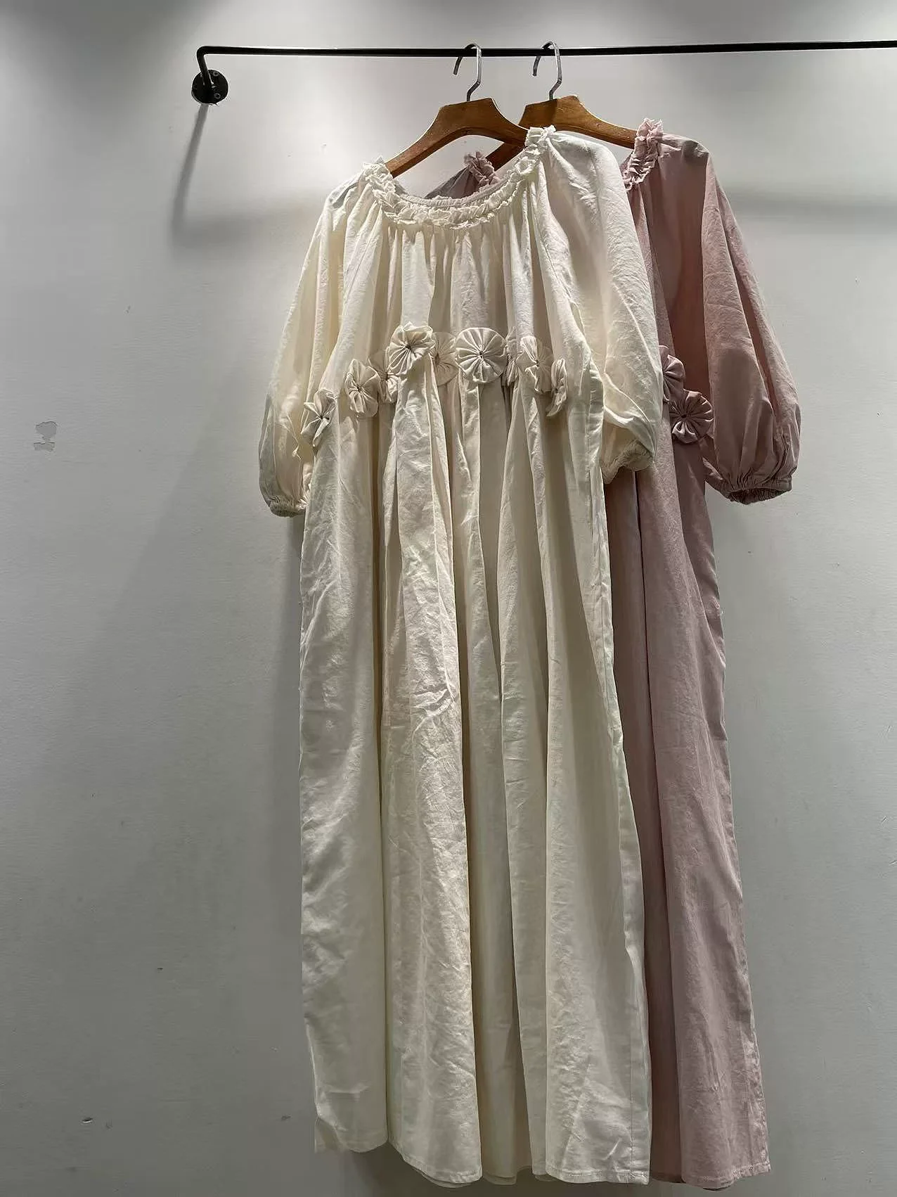 Robe bohème 2026 pour femme, collection printemps, marque originale, patch floral 3D, robe rose et b