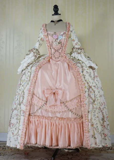 Robe de Bal de la Reine Marie Antoinette, Tenue de la Cour Victorienne Française, Costume de la Séri